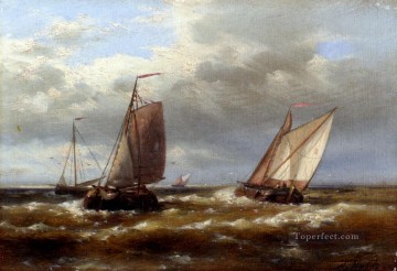チョッピー・ウォーターズのアブラハム・ハルク・シニアのボートの海の風景 Oil Paintings
